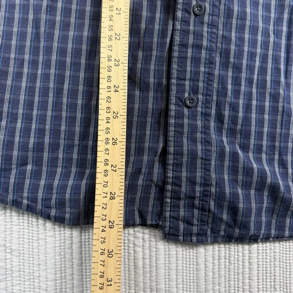 The North Face Shirt Men's L Short Sleeve Blue White Plaid Gorpcore Outdoors